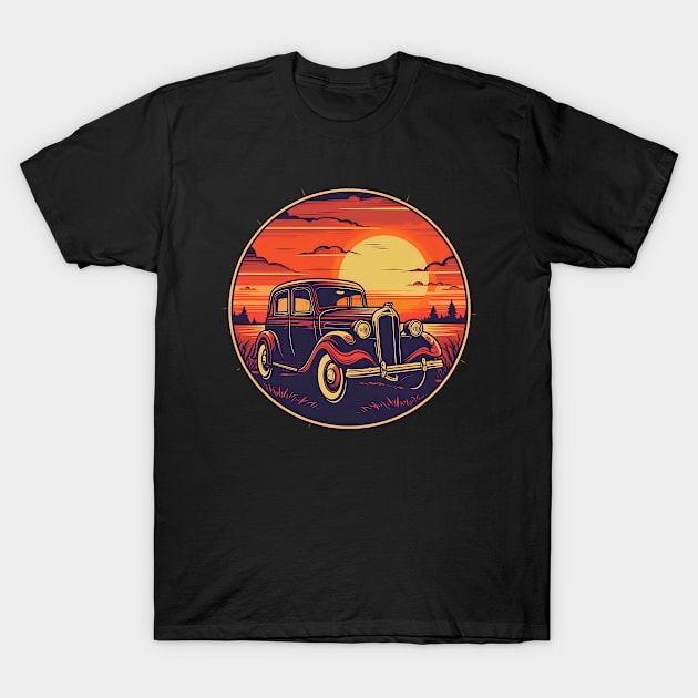 Car Mechanic Shirt | Vintage Retro Sunset Car T-Shirt by Gawkclothing